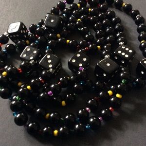 🎲Extra long beaded dice necklace